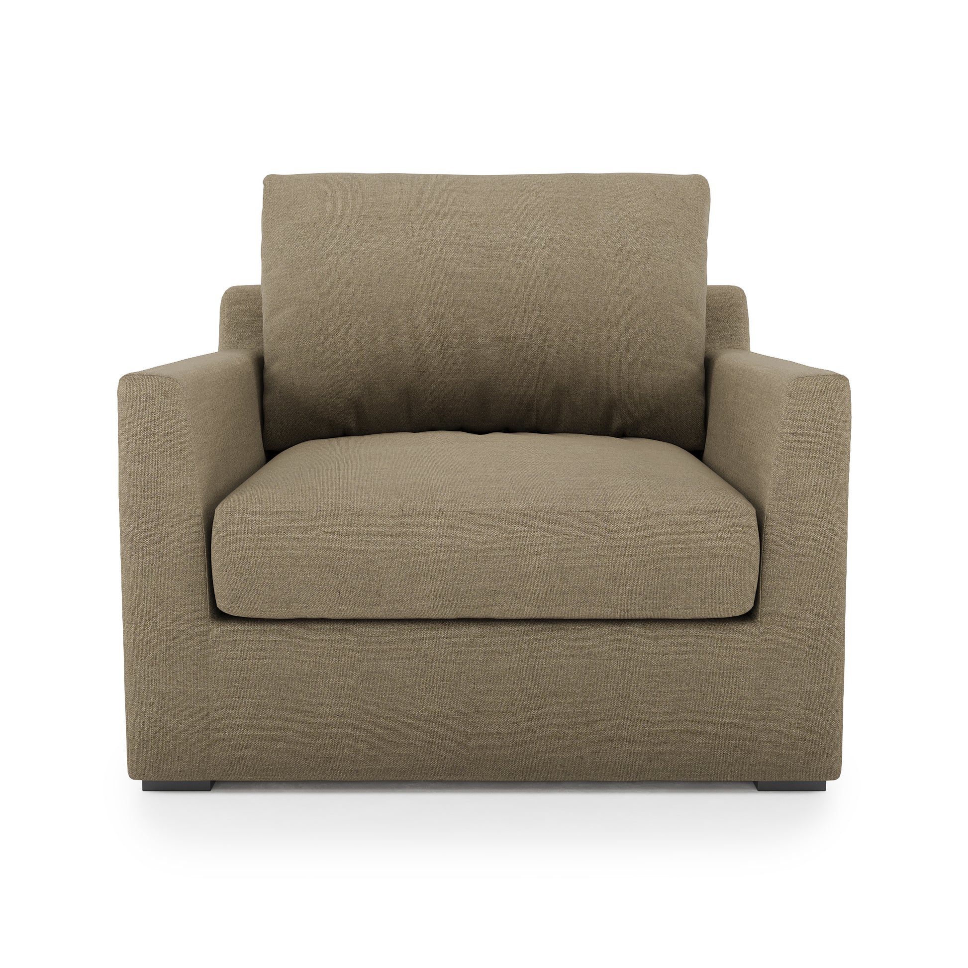 Serene Chair - mocha linen front view