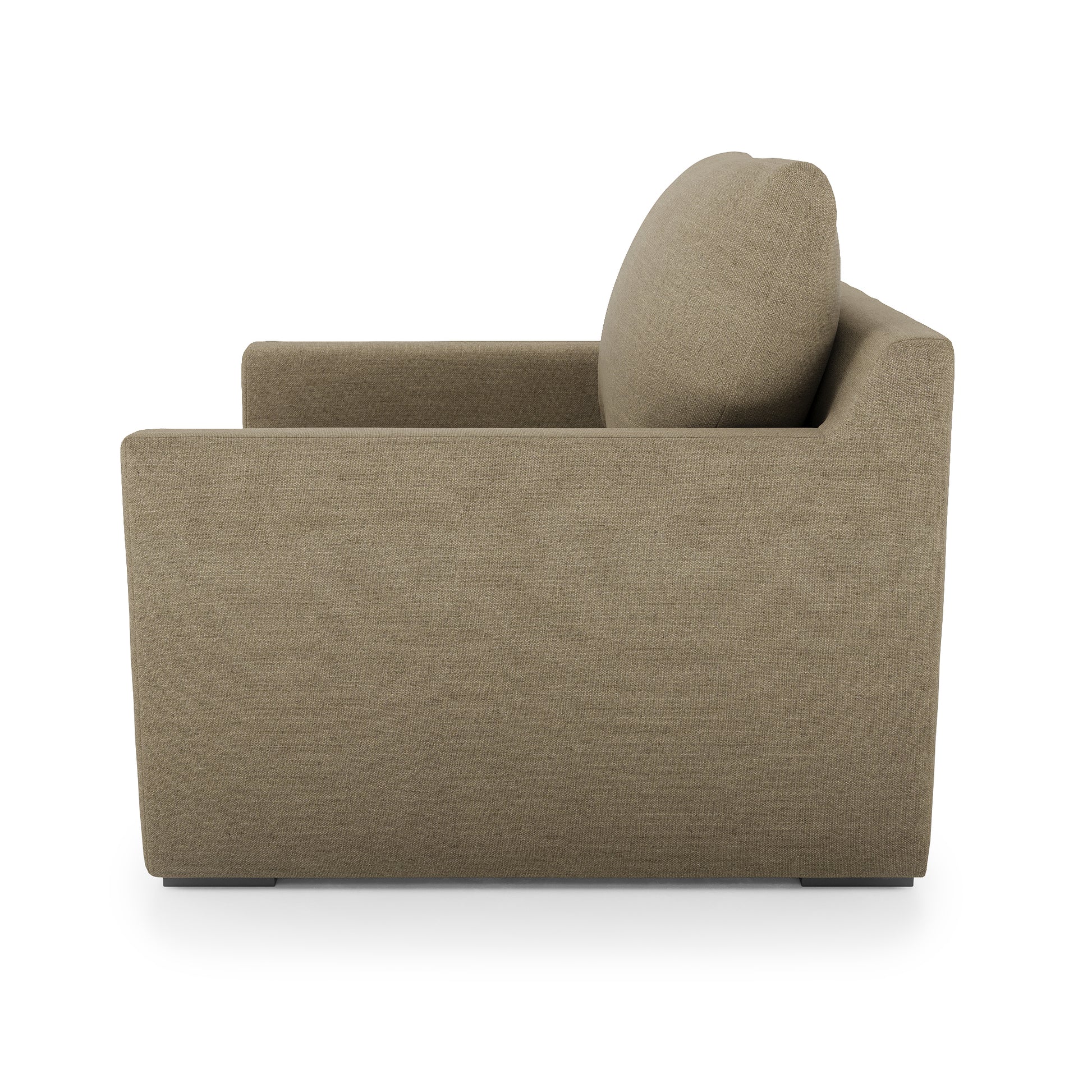 Serene Chair - mocha linen side view