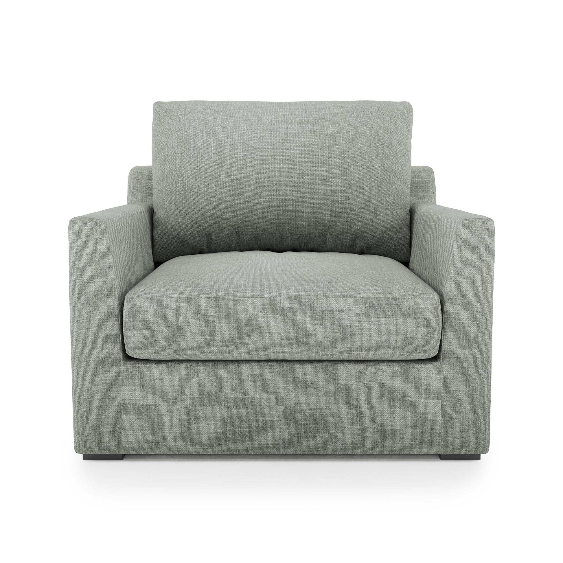 Serene Chair - dove grey linen front view