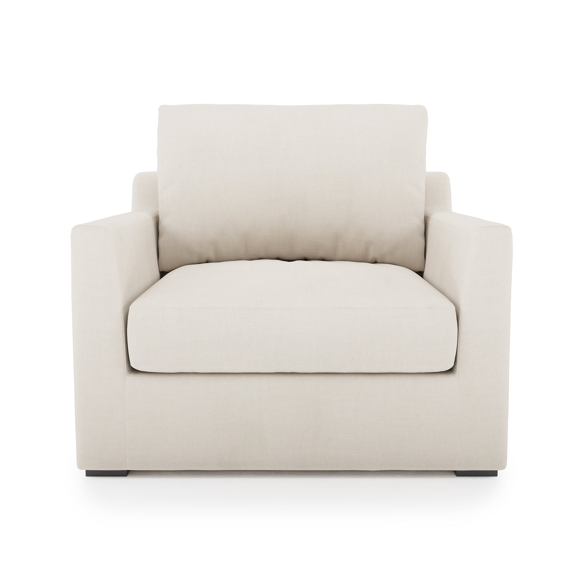 Serene Chair - ivory linen front view