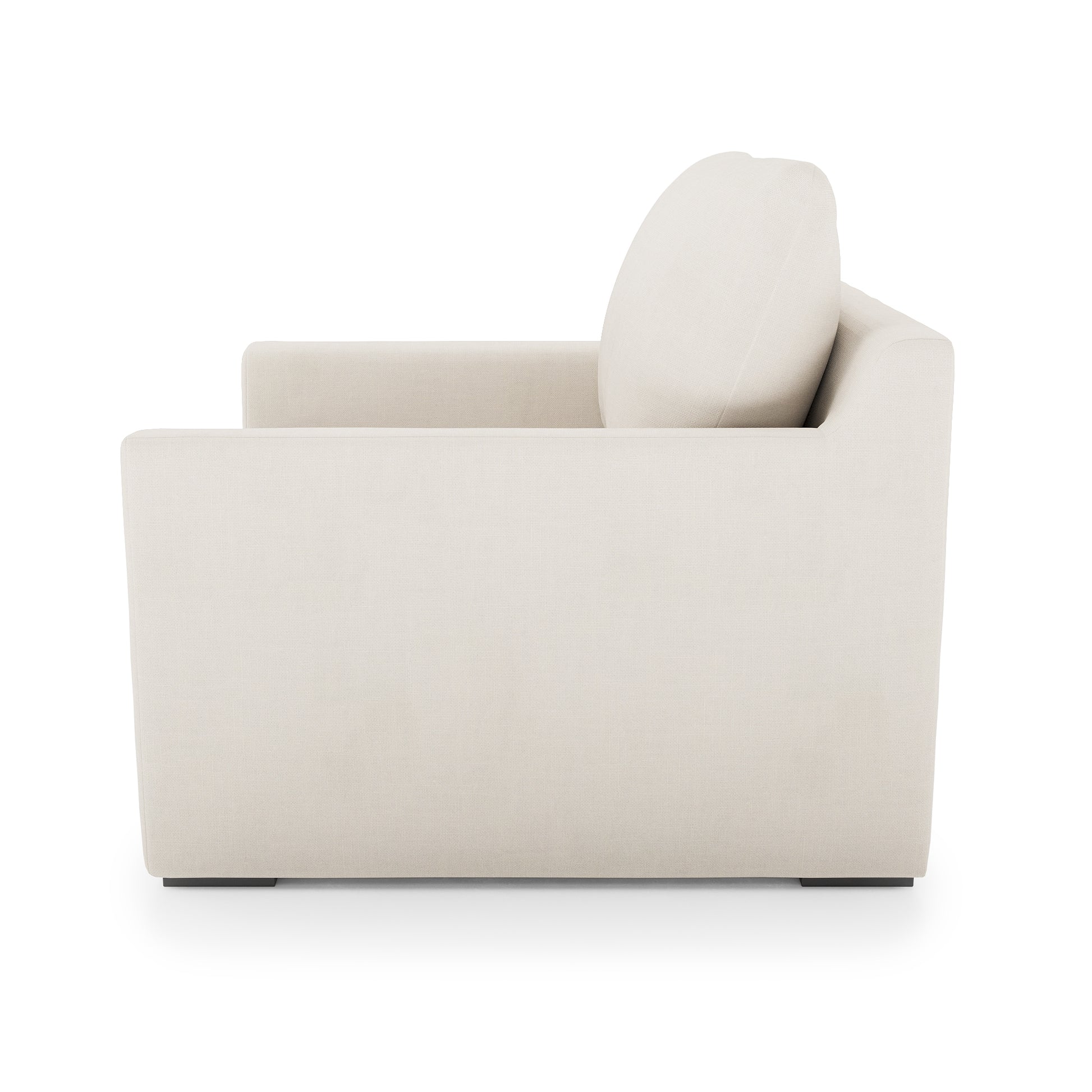 Serene Chair - ivory linen side view