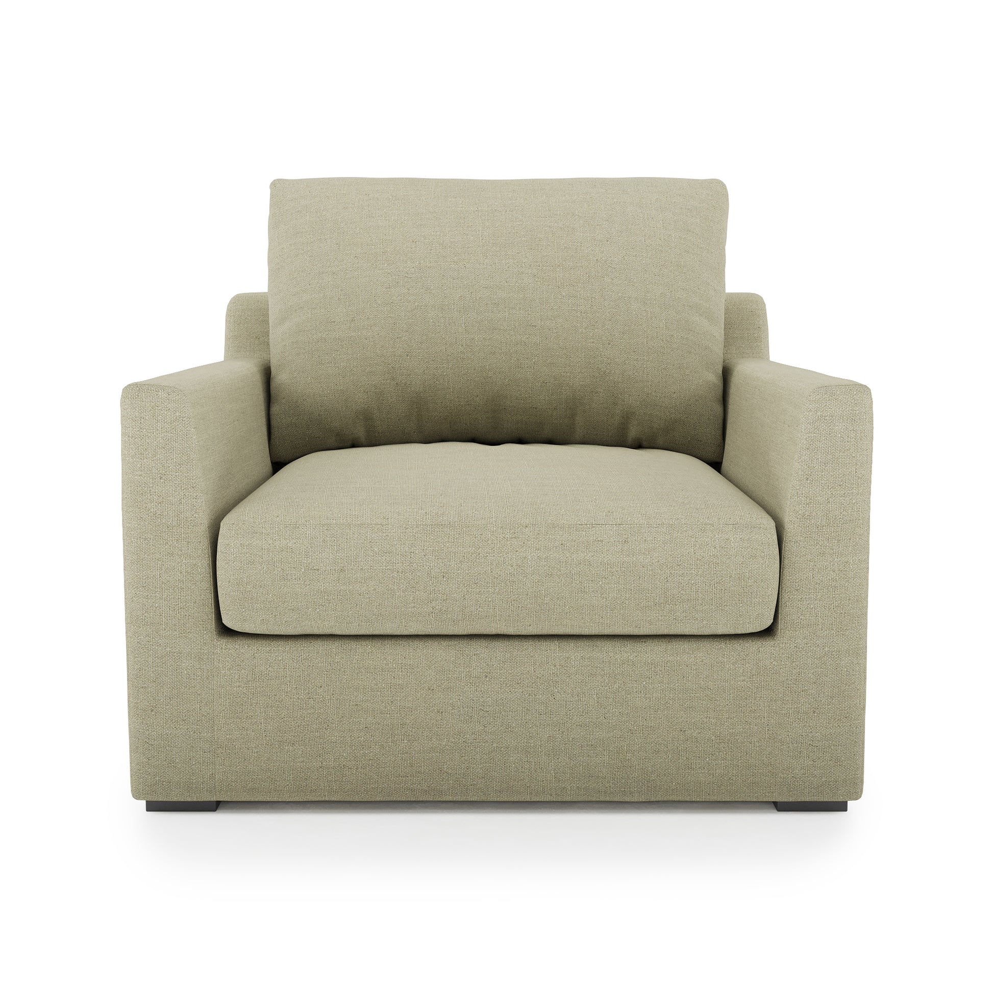 Serene Chair - khaki linen front view