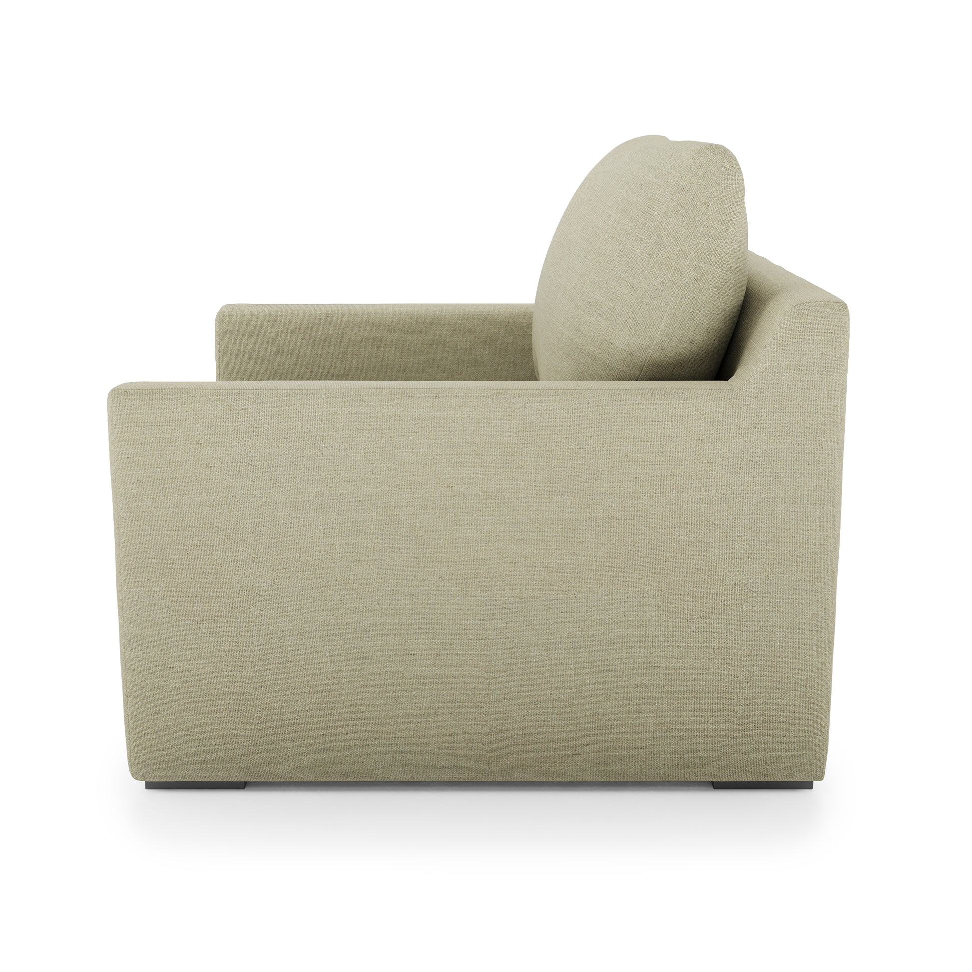 Serene Chair - khaki linen side view