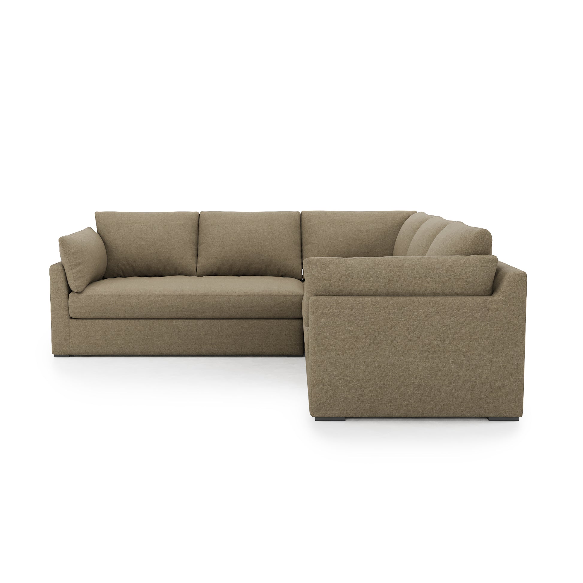 Serene Sectional mocha linen side view