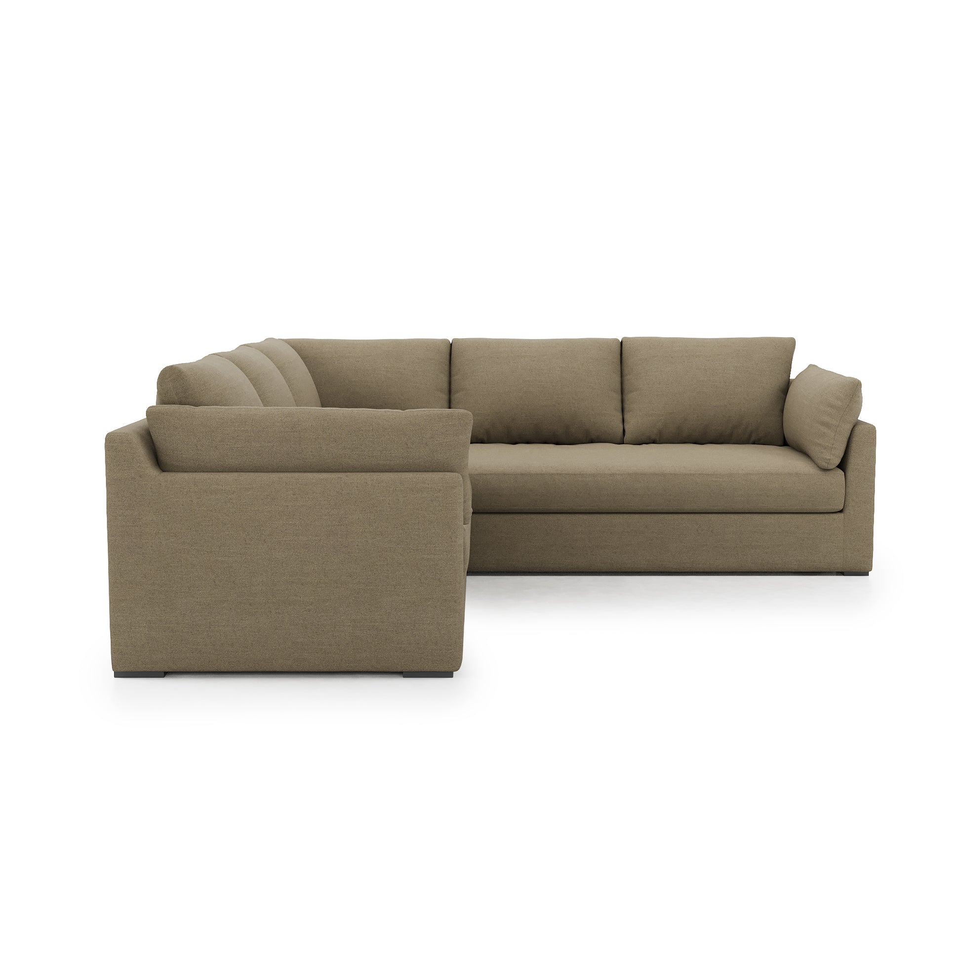 Serene Sectional mocha linen side view