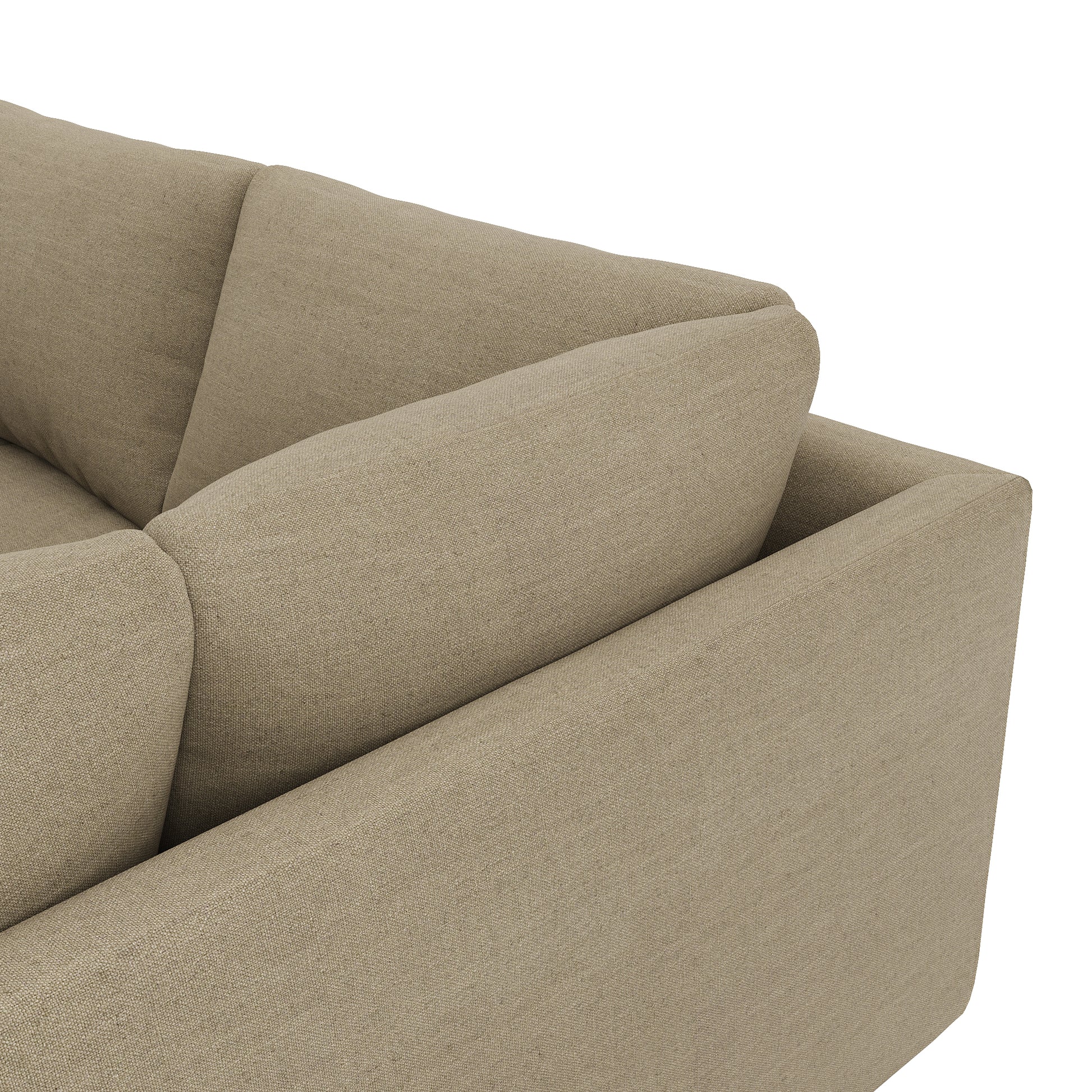 Serene Sectional mocha linen close up