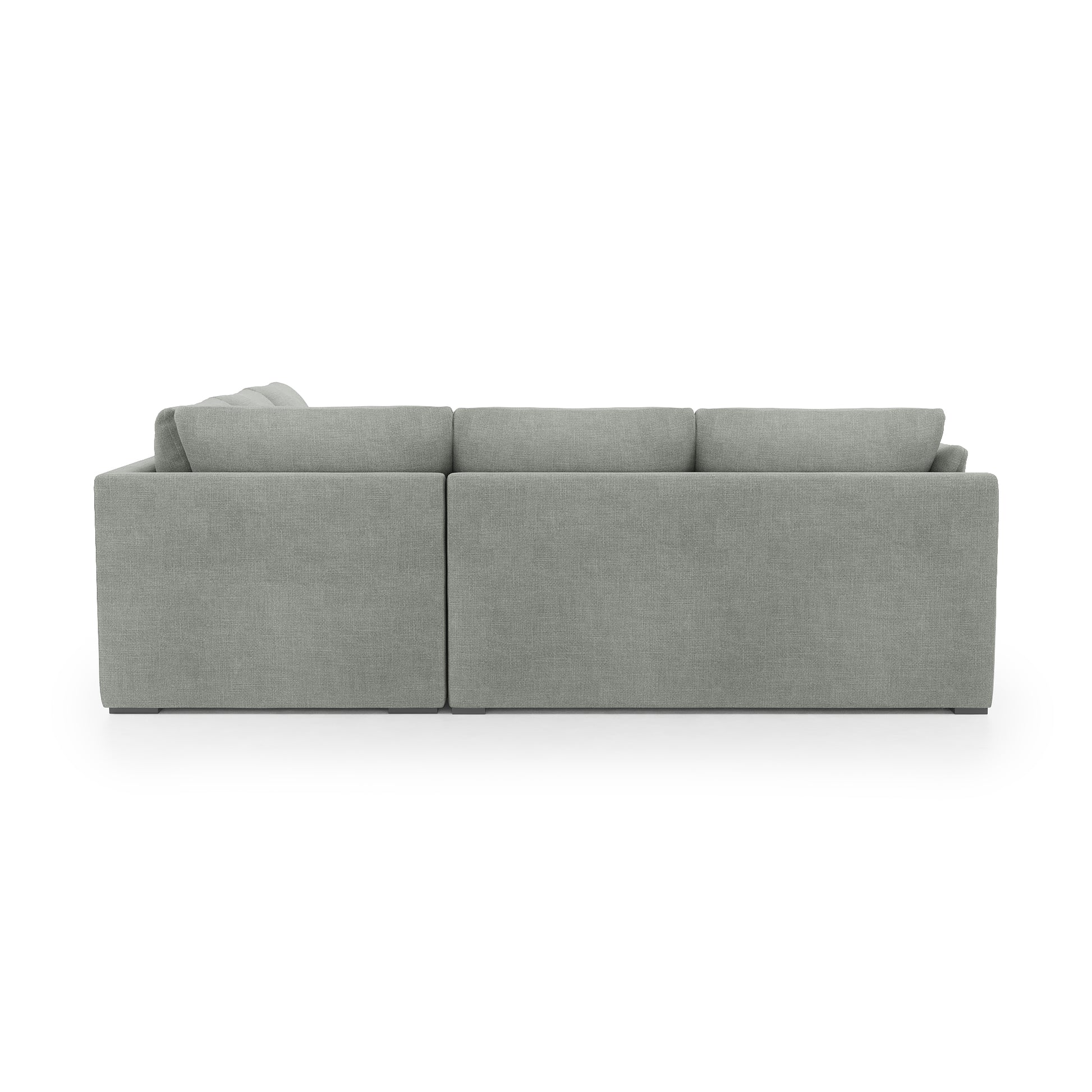 Serene Sectional dove grey linen back view