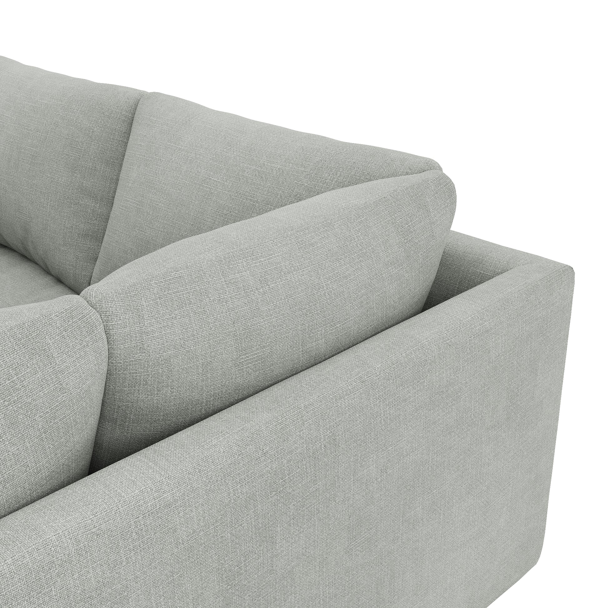 Serene Sectional dove grey linen close up
