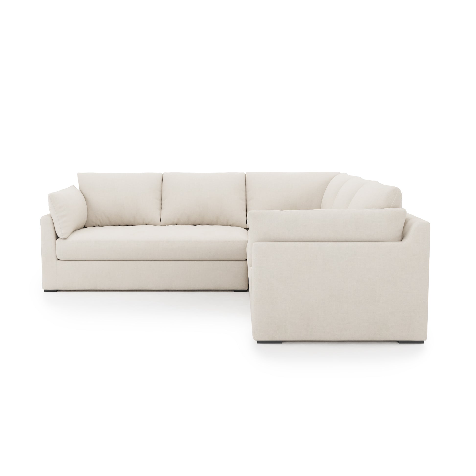 Serene Sectional ivory linen side view