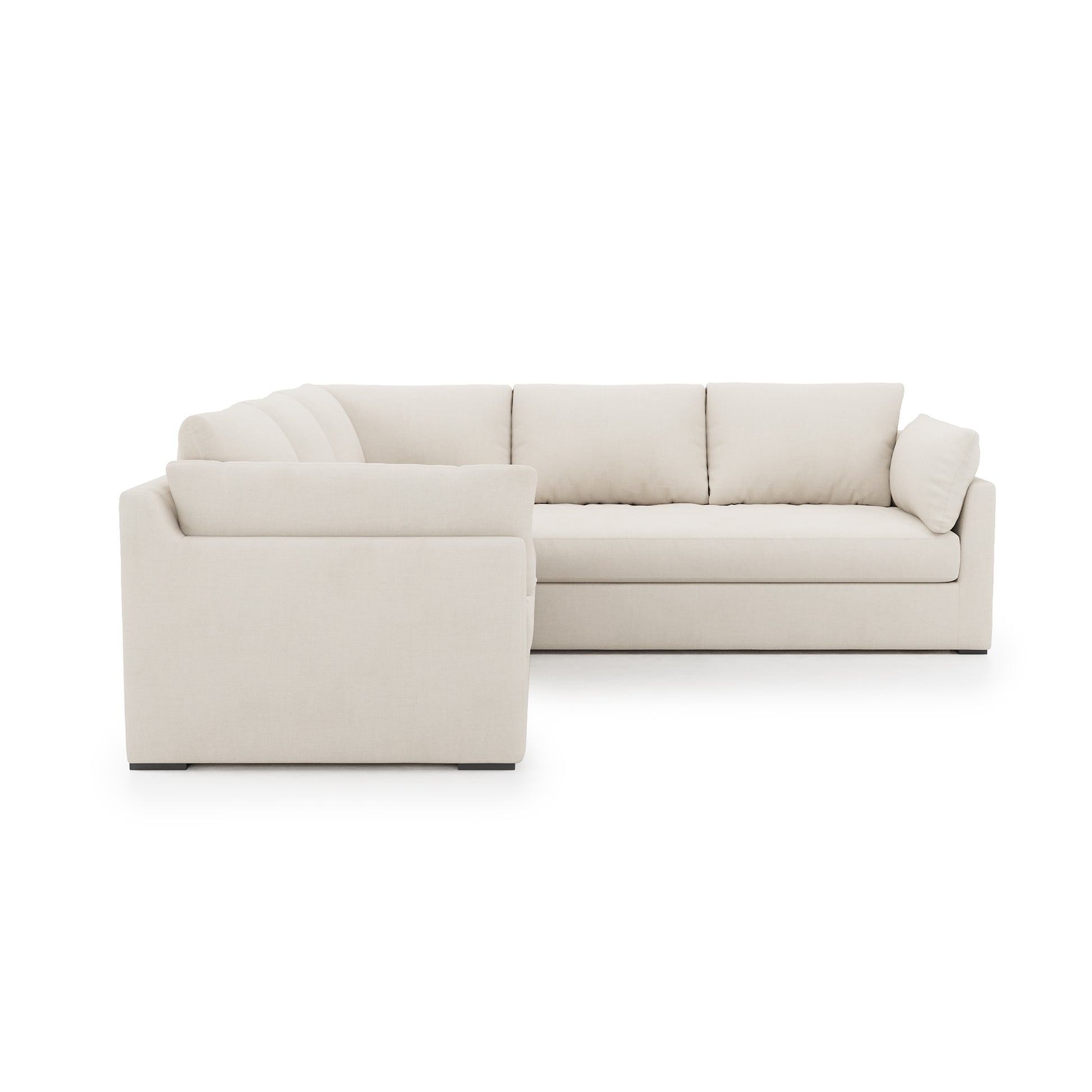 Serene Sectional ivory linen side view