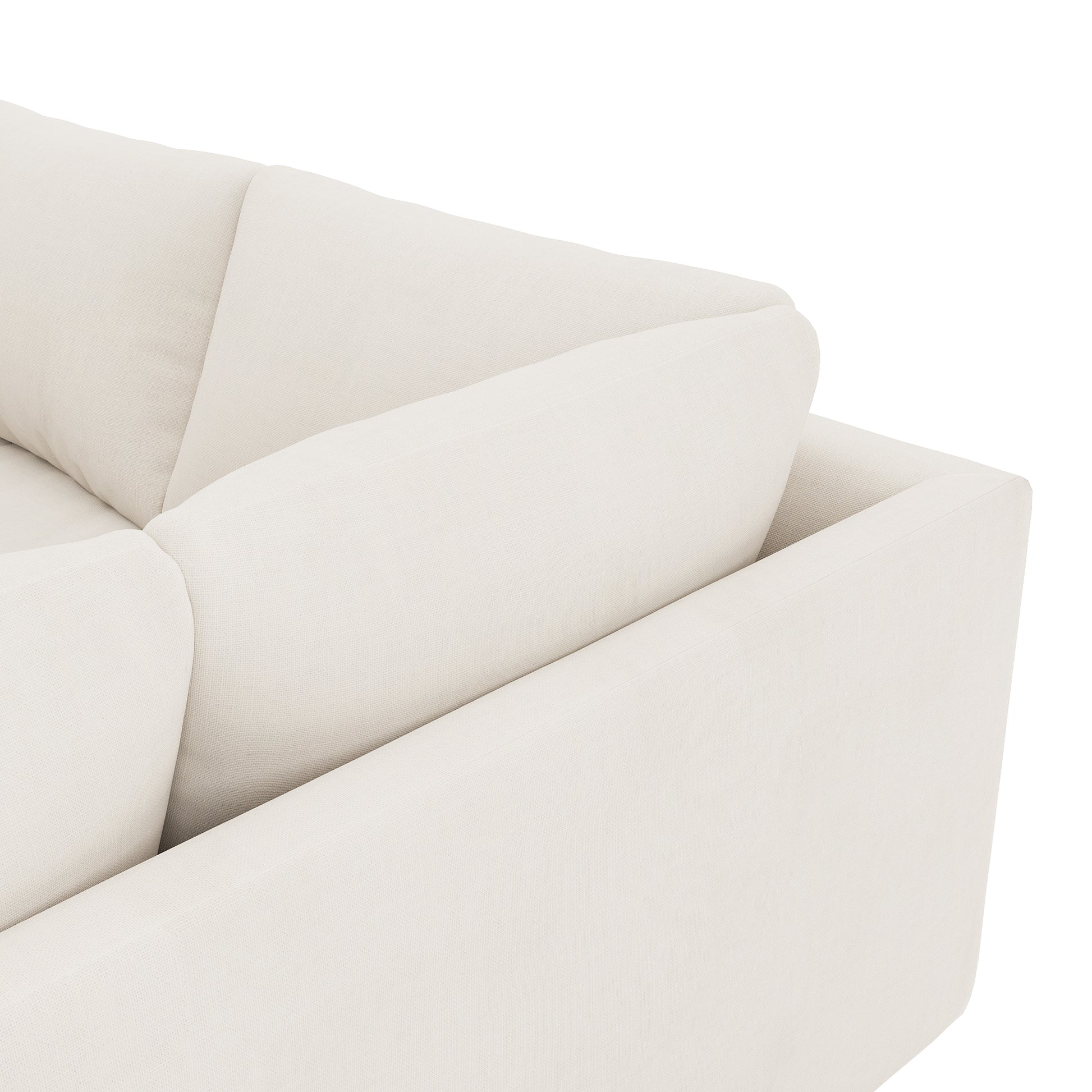 Serene Sectional ivory linen close up