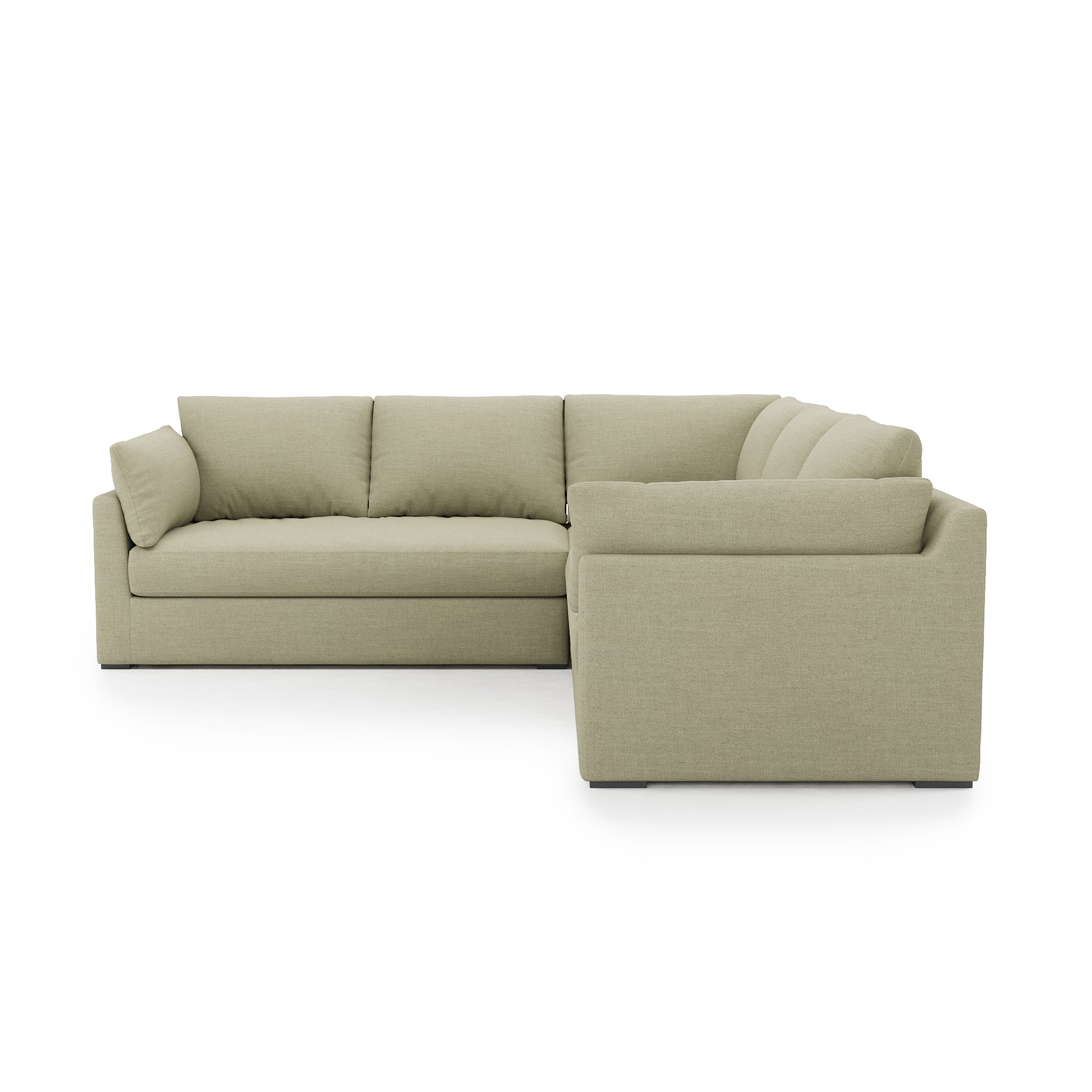 Serene Sectional khaki linen side view