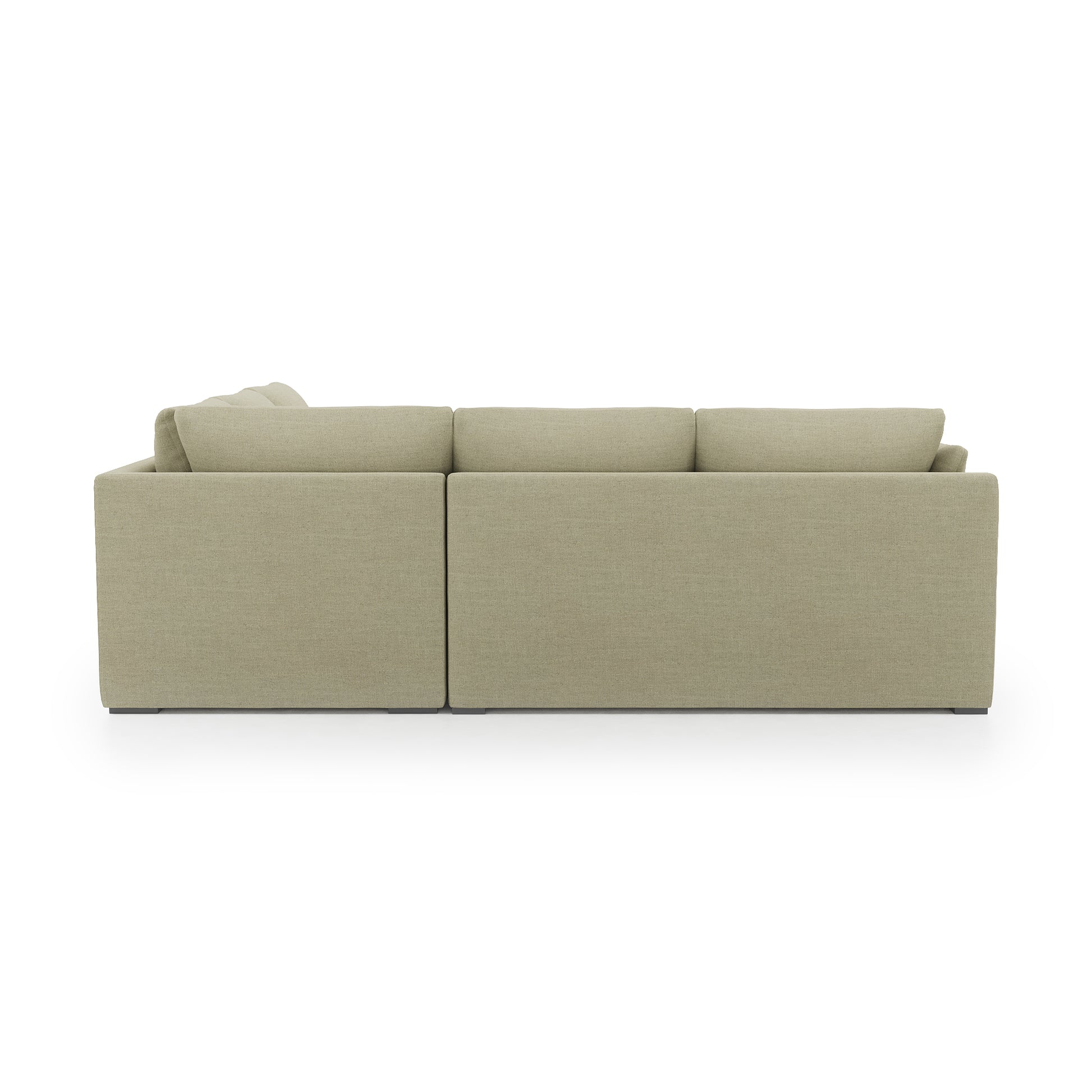 Serene Sectional khaki linen back view