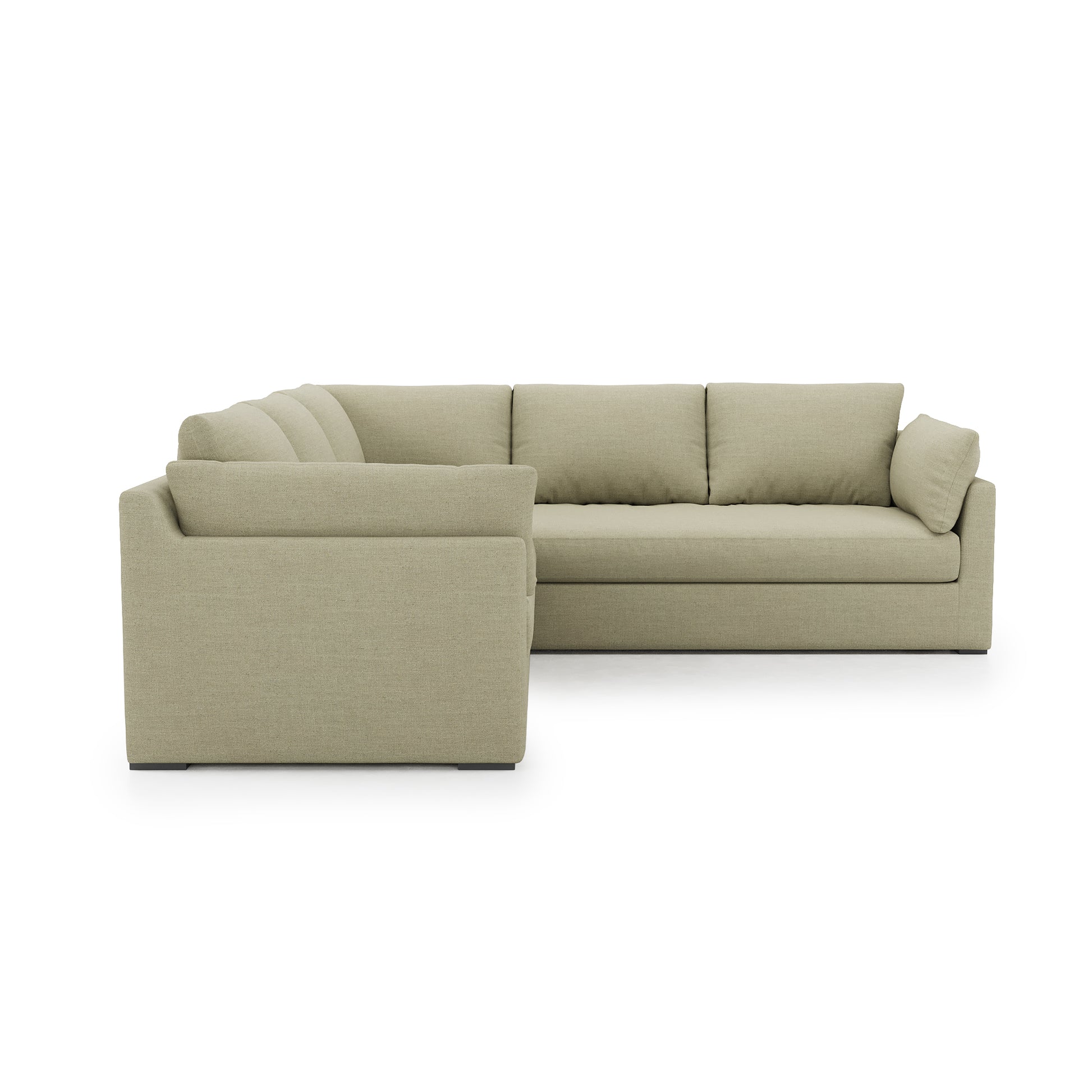 Serene Sectional khaki linen side view