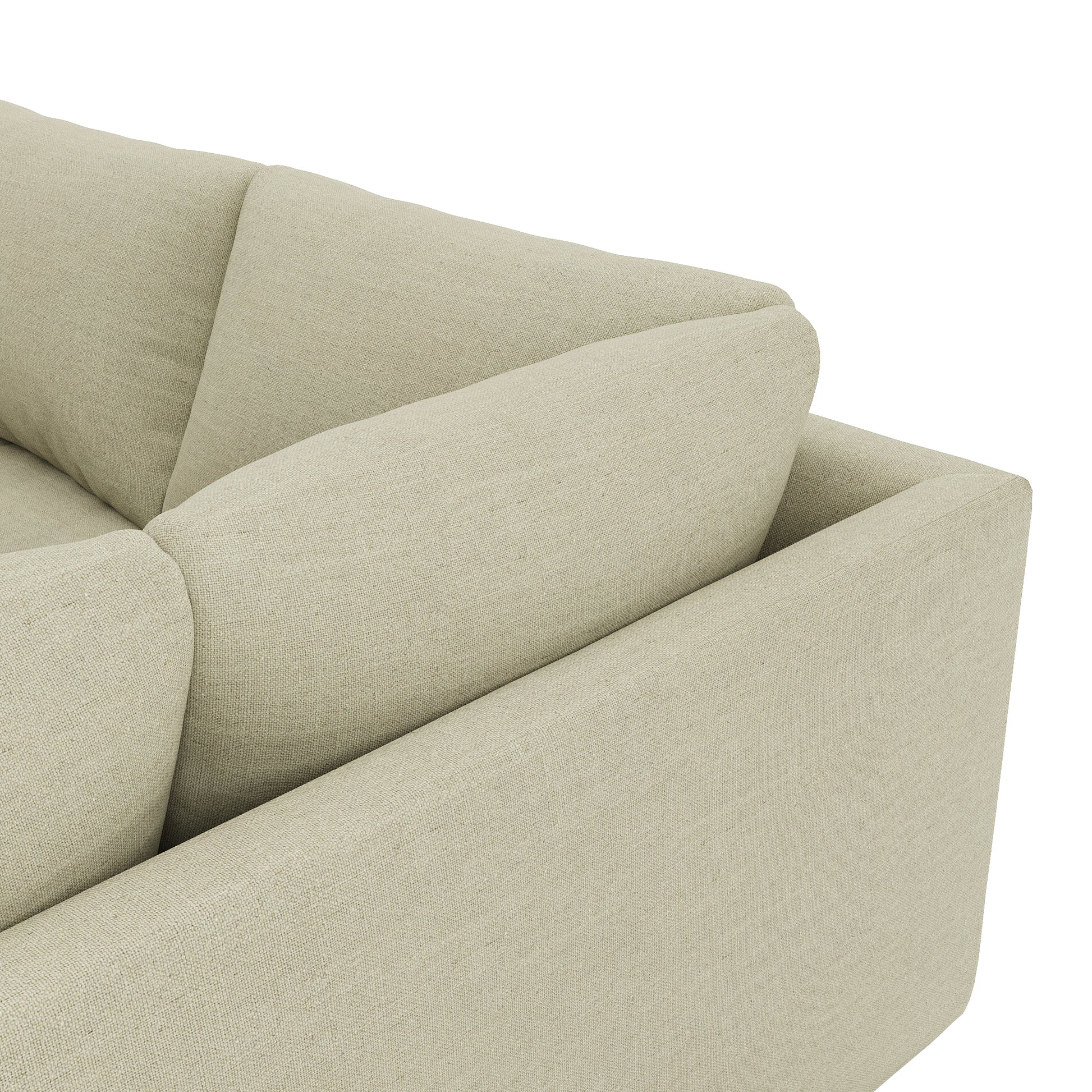 Serene Sectional khaki linen close up