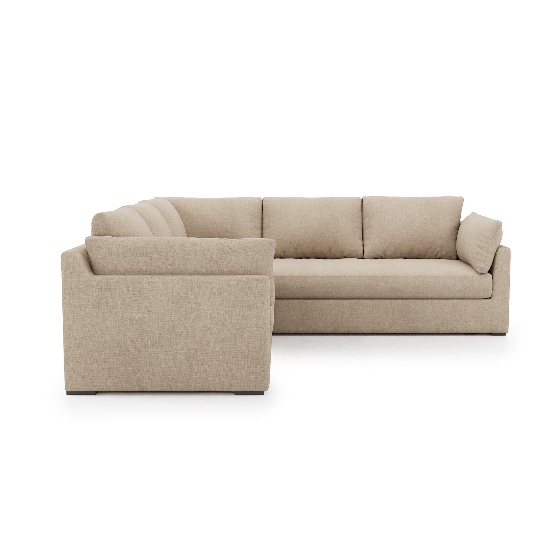 Serene Sectional natural linen side view