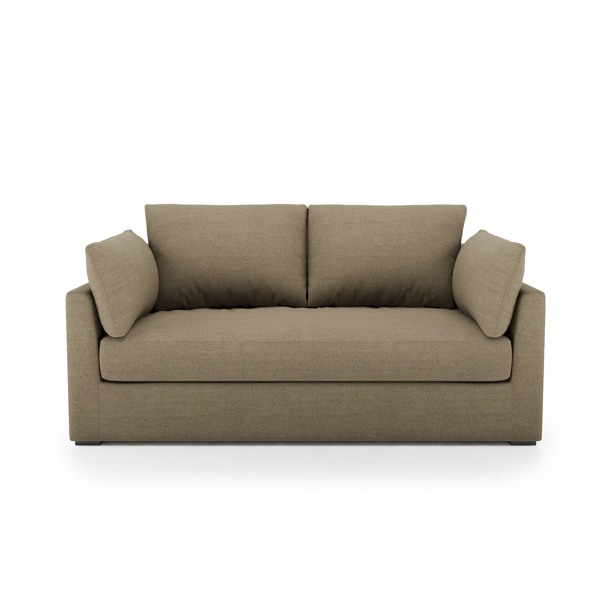 Serene Sofa mocha linen front view