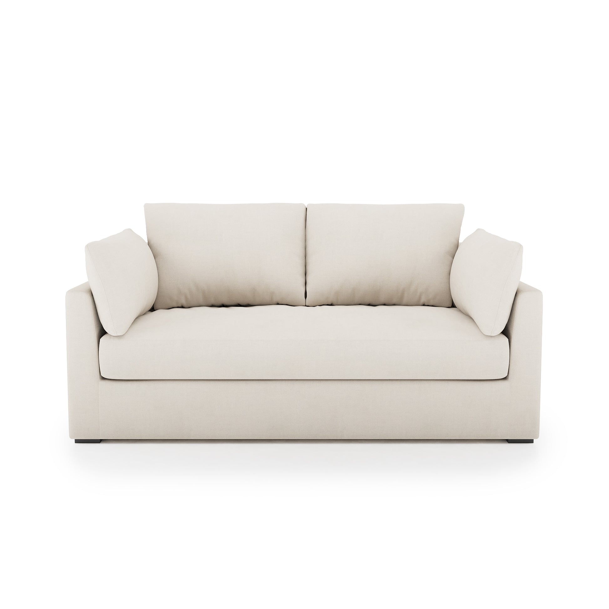 Serene Sofa ivory linen front view