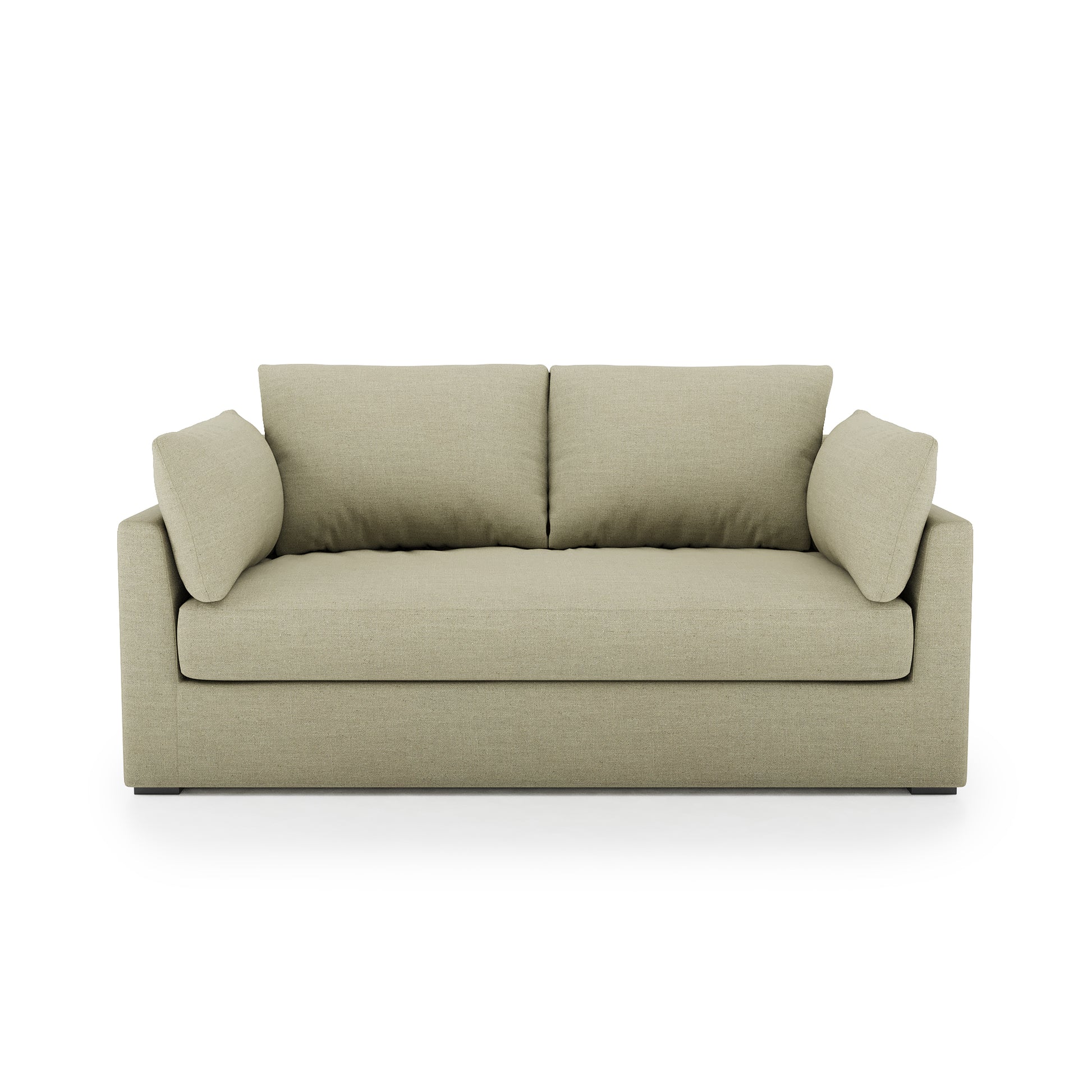 Serene Sofa khaki linen front view