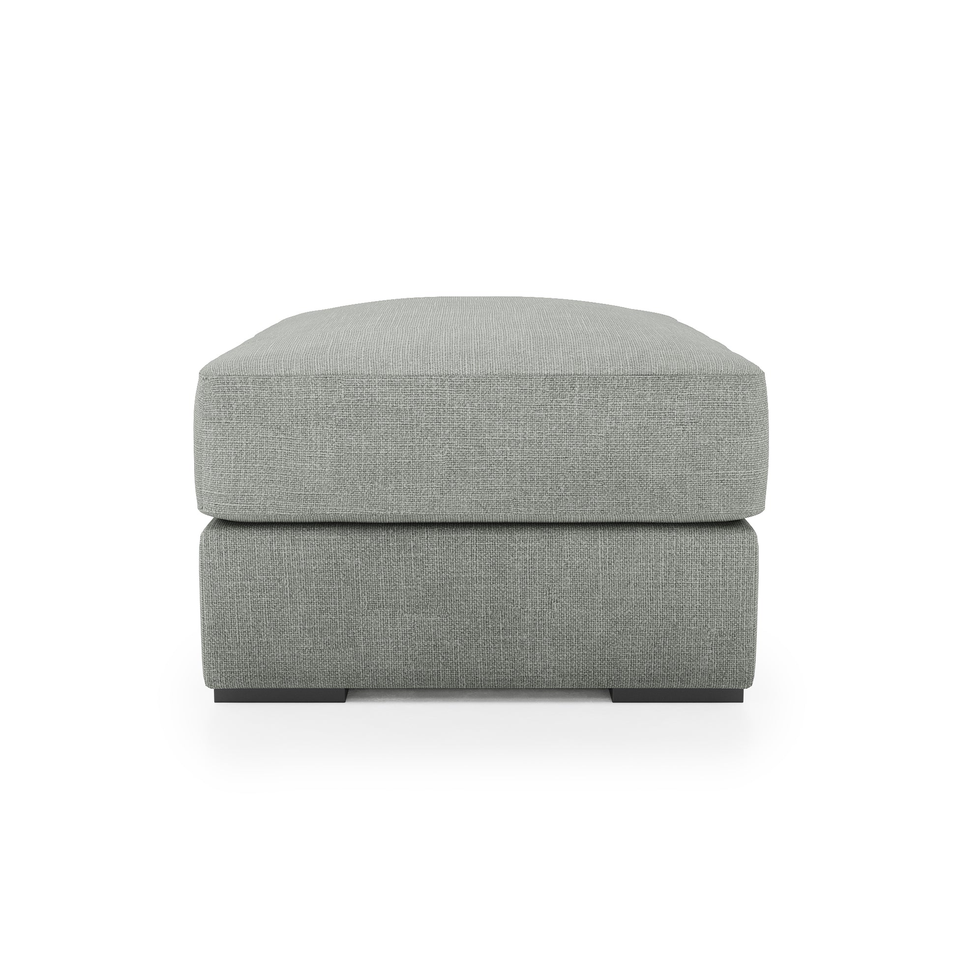 Serene Ottoman - dove ivory linen side view