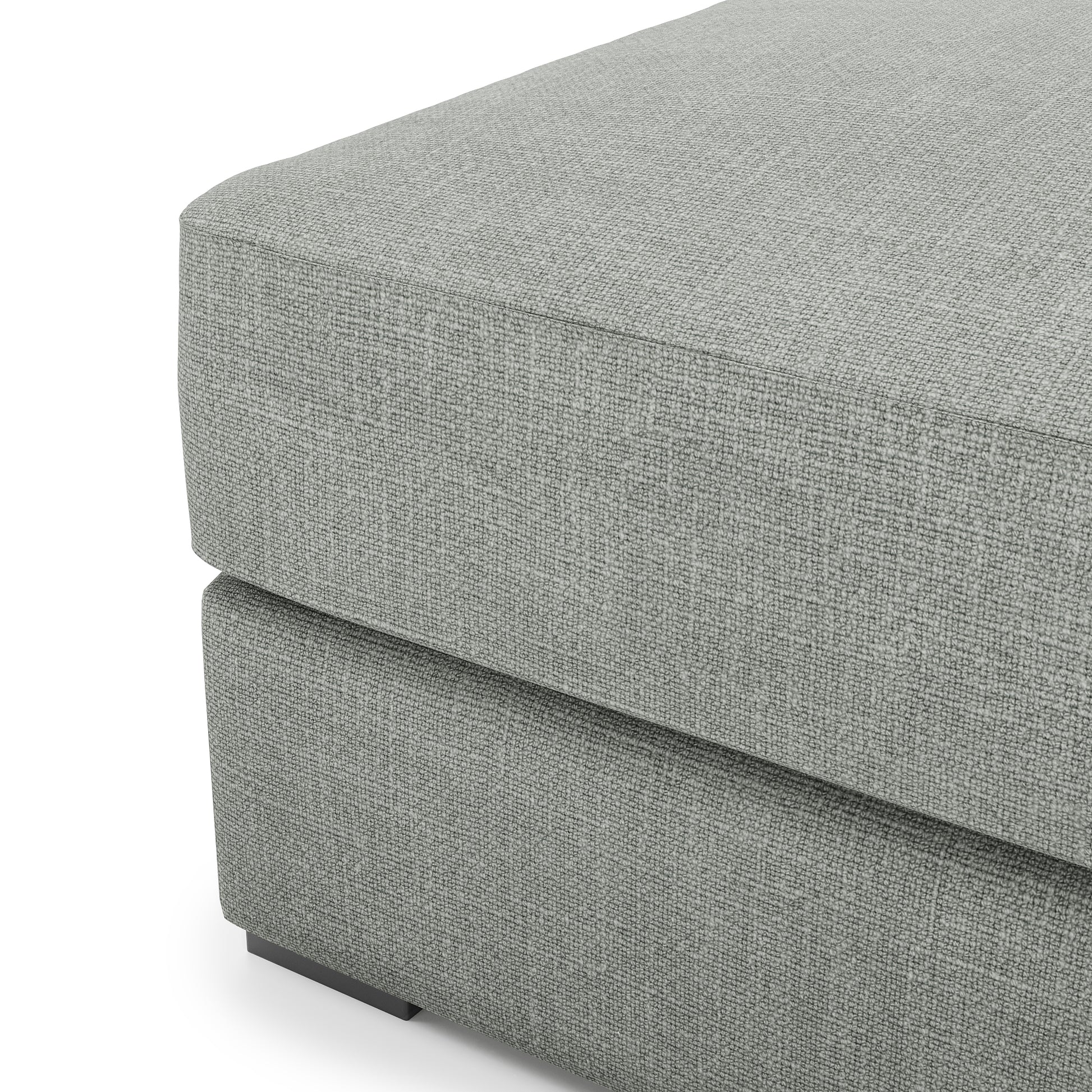 Serene Ottoman - dove ivory linen close up
