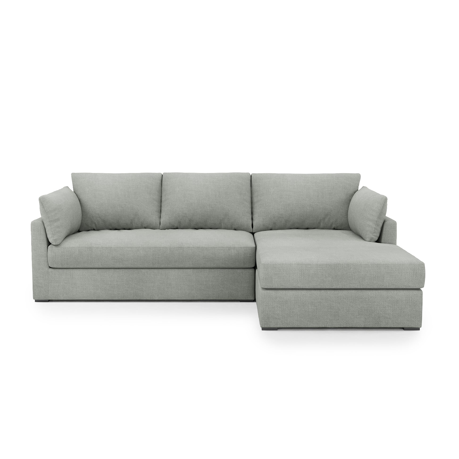 Serene 2 Piece Sectional - dove grey linen front view