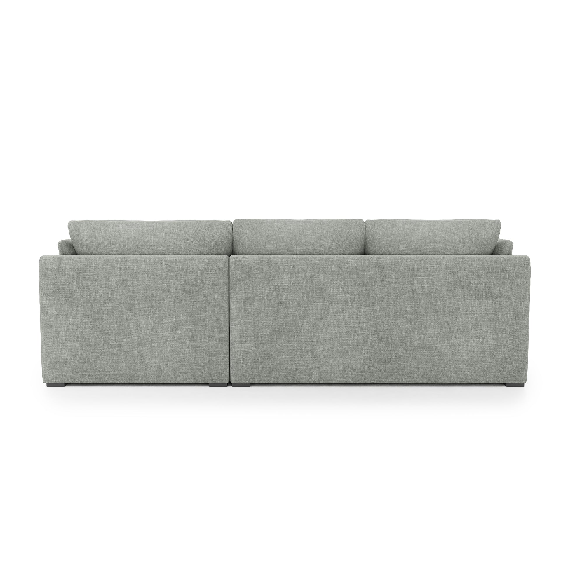 Serene 2 Piece Sectional - dove grey linen back view