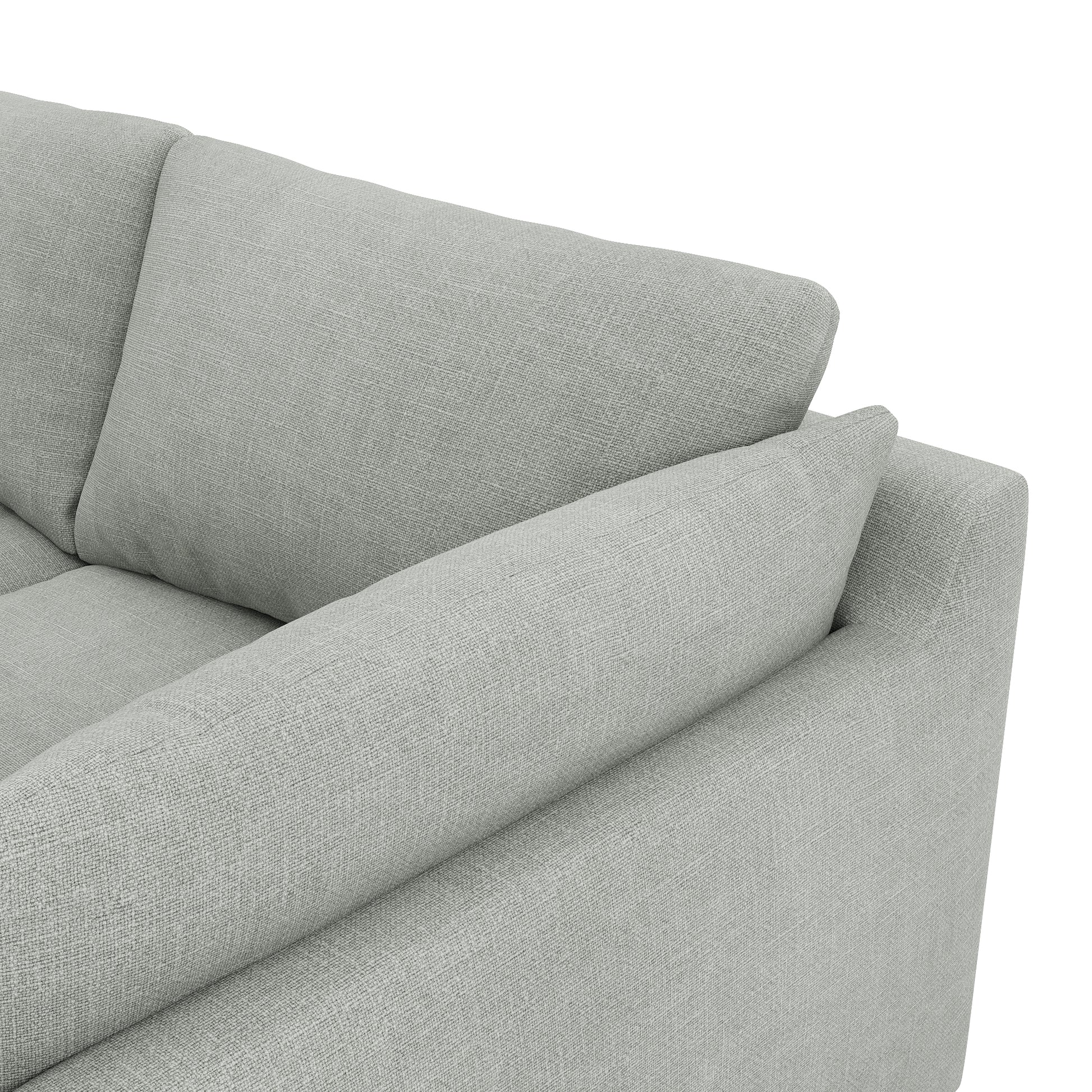 Serene 2 Piece Sectional - dove grey linen close up