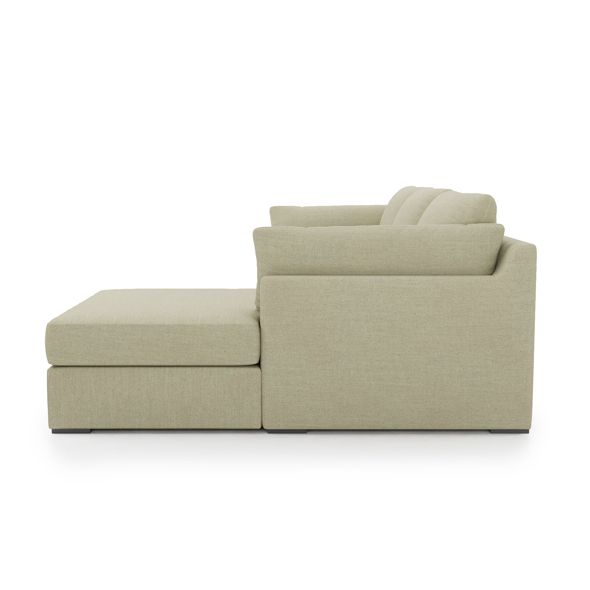 Serene 2 Piece Sectional - khaki linen side view