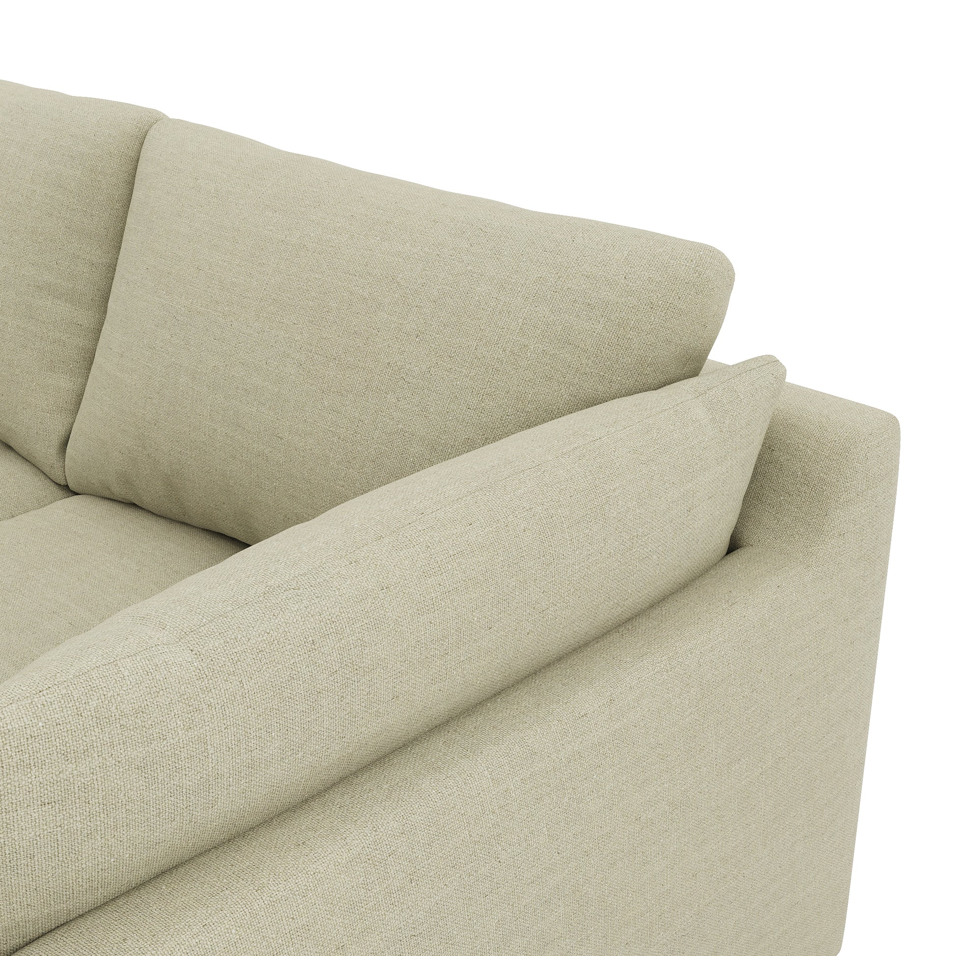 Serene 2 Piece Sectional - khaki linen close up