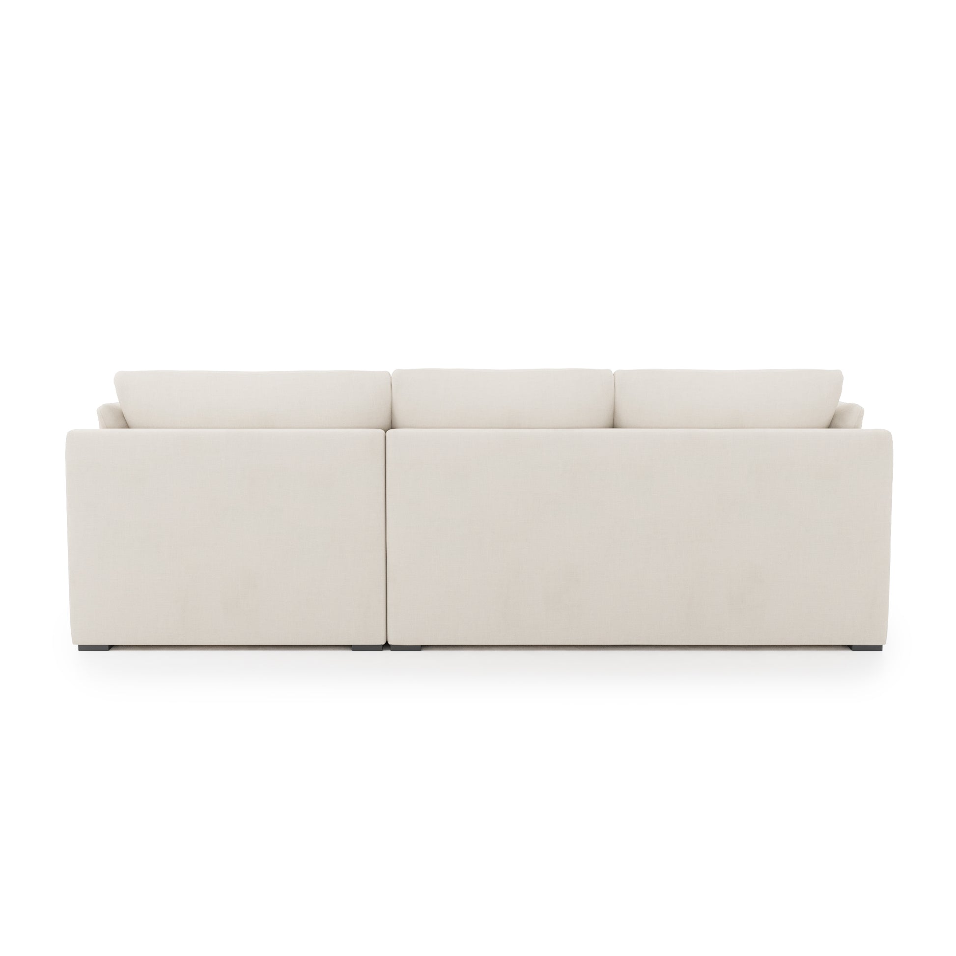 Serene 2 Piece Sectional - ivory linen back view