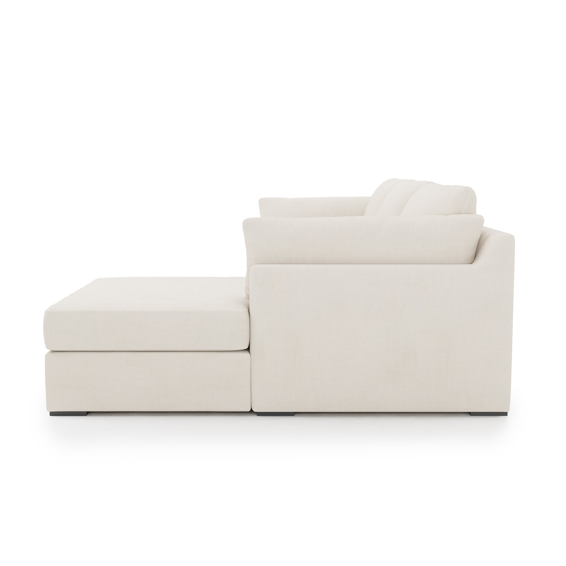 Serene 2 Piece Sectional - ivory linen side view