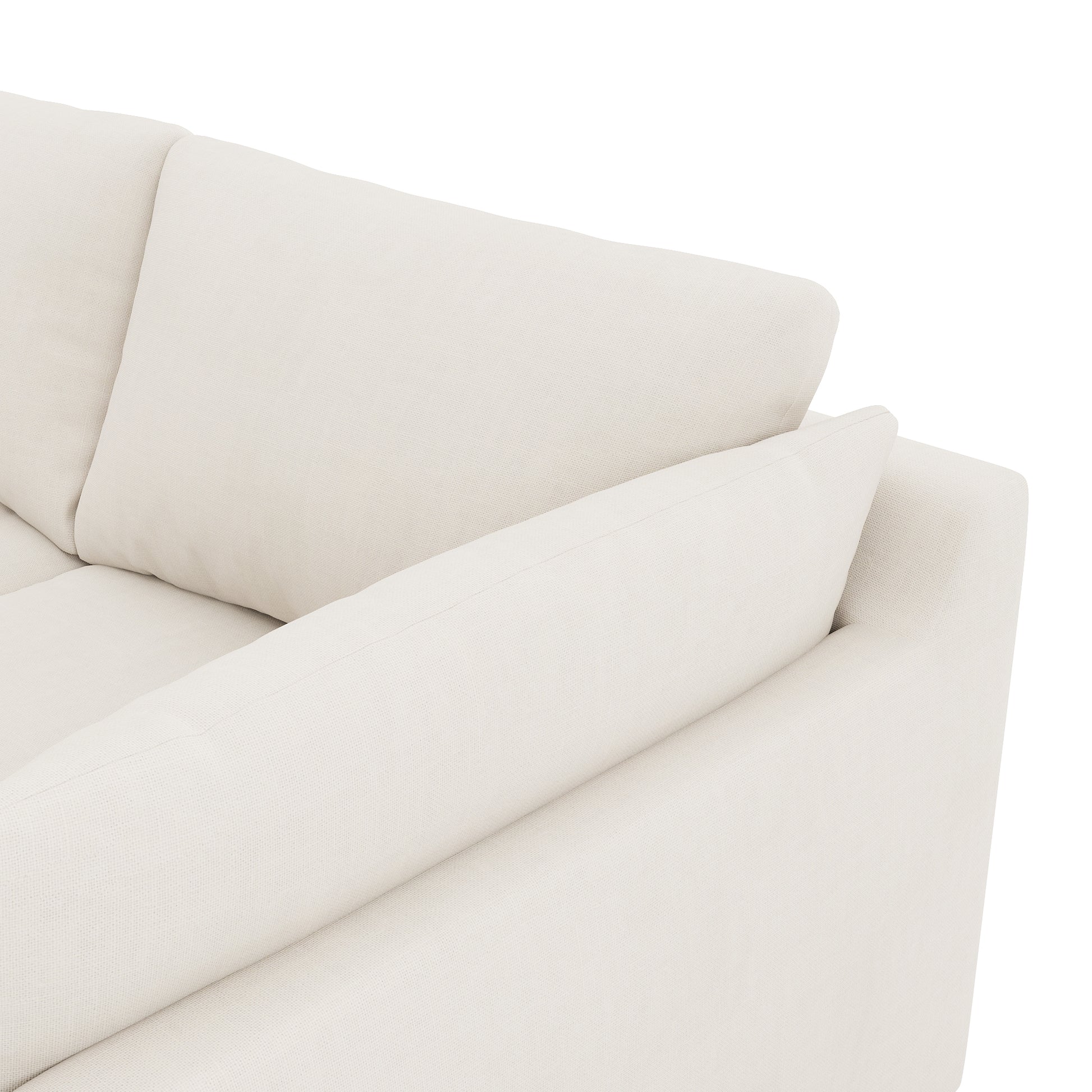Serene 2 Piece Sectional - ivory linen close up