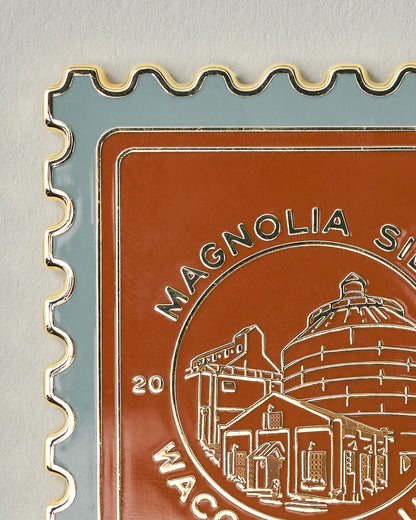 Magnolia Stamp Enamel Magnet