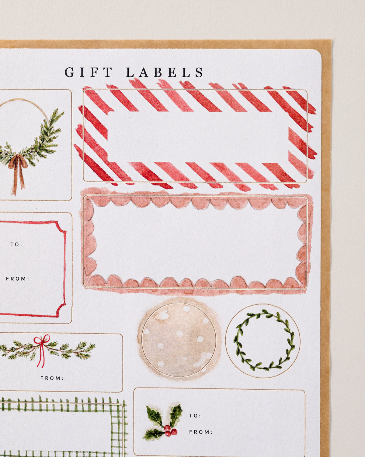 Christmas Gift Tag Label Sticker Sheets