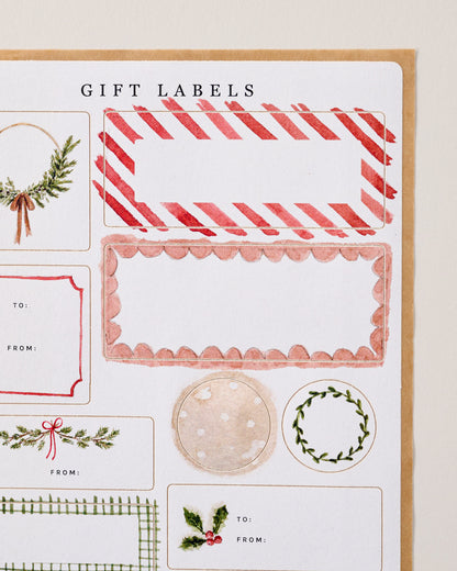 Christmas Gift Tag Label Sticker Sheets