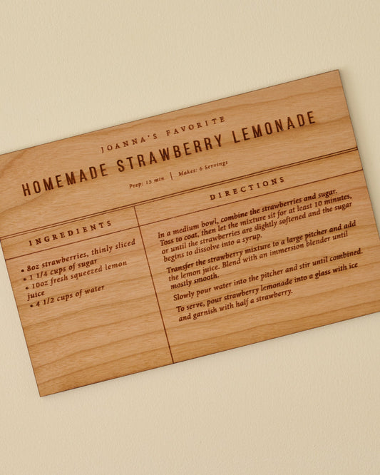 Strawberry Lemonade Recipe Card