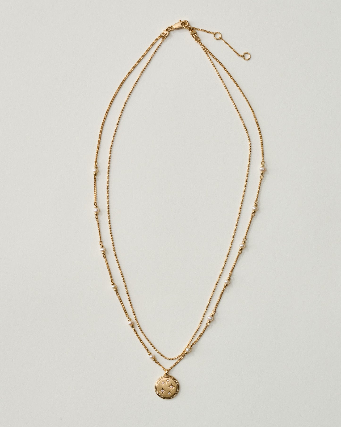 Magnolia Starburst Pearl Pendant Necklace Set