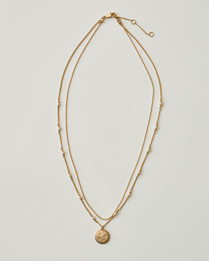 Magnolia Starburst Pearl Pendant Necklace Set