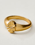 Magnolia Starburst Signet Ring