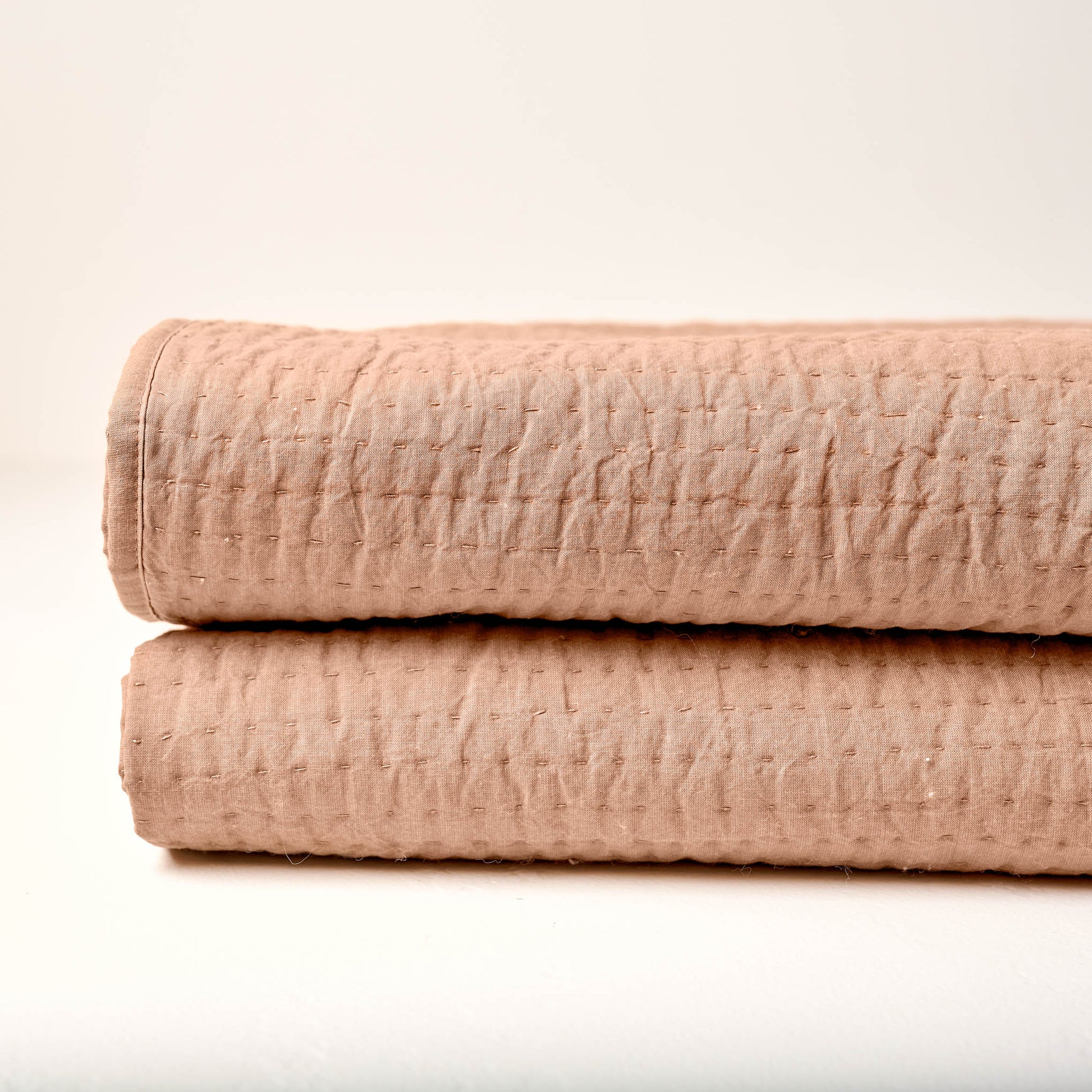Stonewashed Pebbled Quilt - Desert Clay
