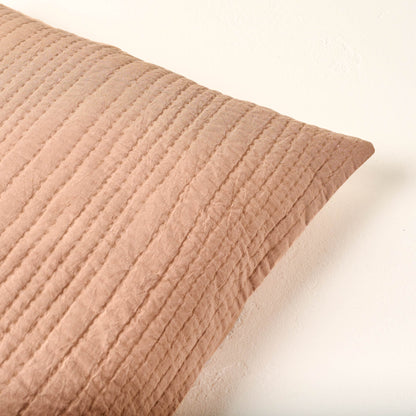 Stonewashed Pebbled Quilt Pillow Sham - Desert Clay close up
