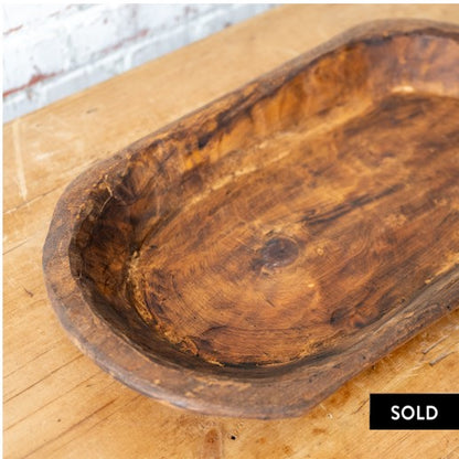 Found Wooden Dough Bowl - Large