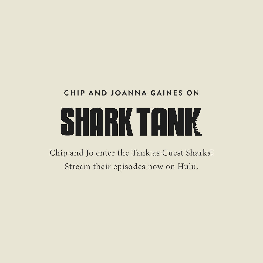 Chip and Joanna Gaines on Shark Tank.  Chip and Jo enter the Tank as Guest Sharks!  Stream their episodes now on Hulu.