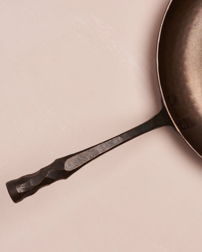 Smithey Carbon Steel Farmhouse Skillet handle