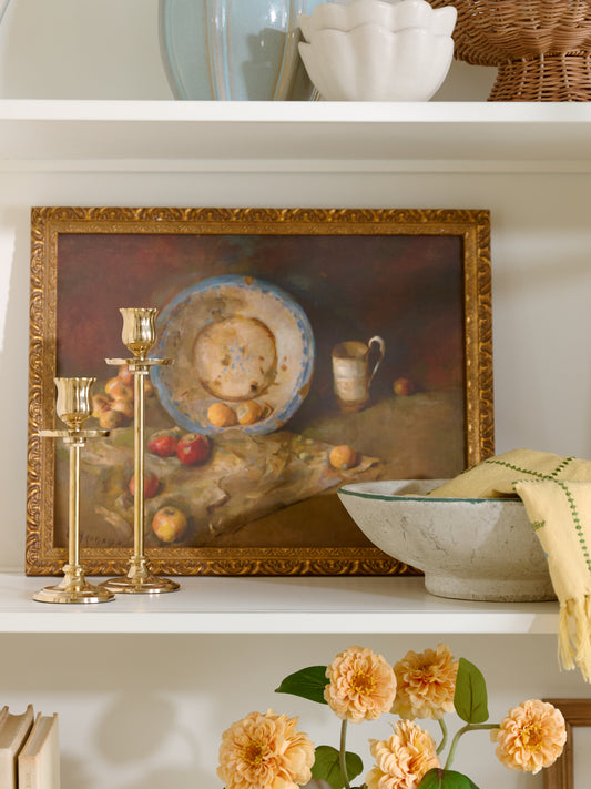 Still Life - Fruit Harvest Framed Art on a shelf