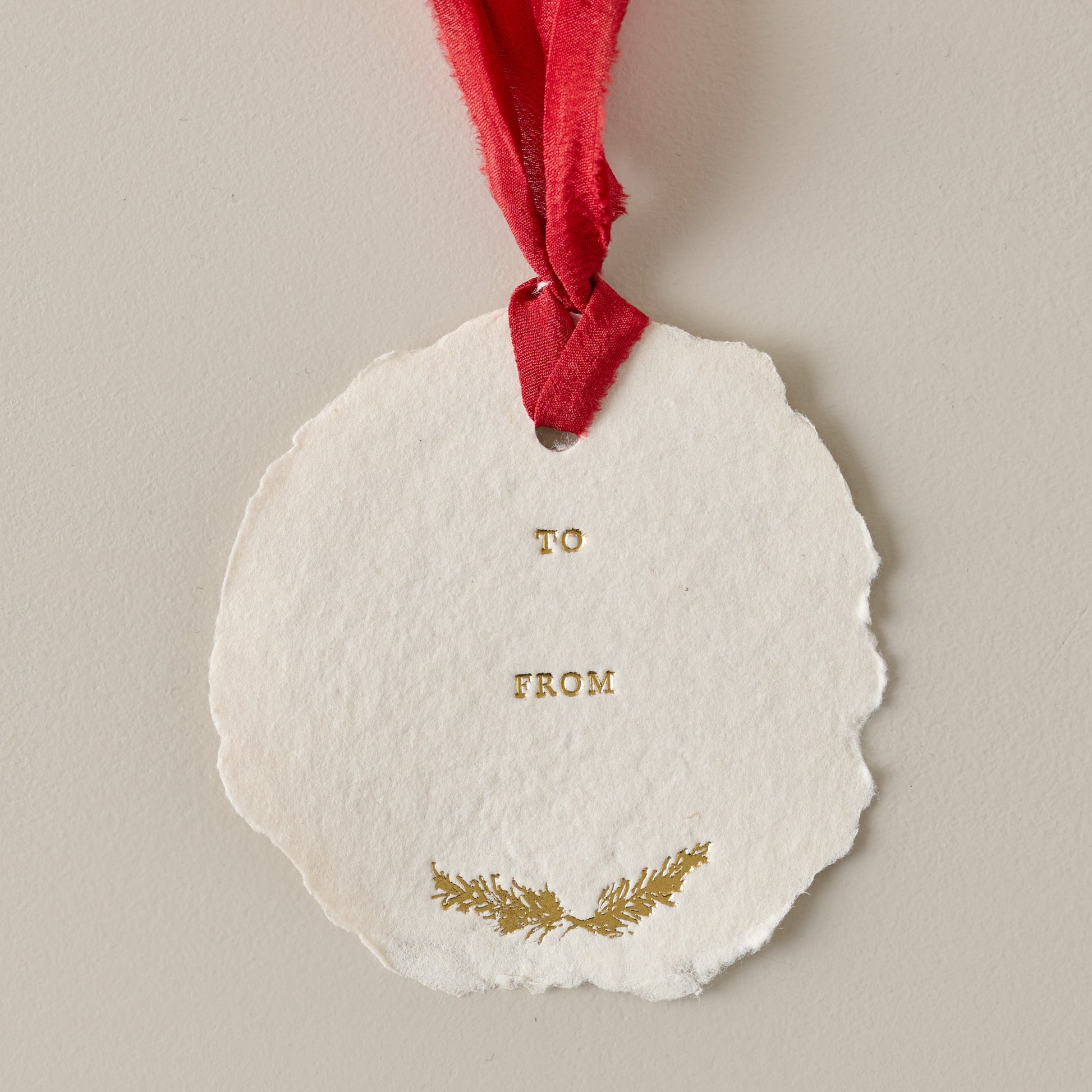 Laurel Leaf Gift Tag Set of 3 up close