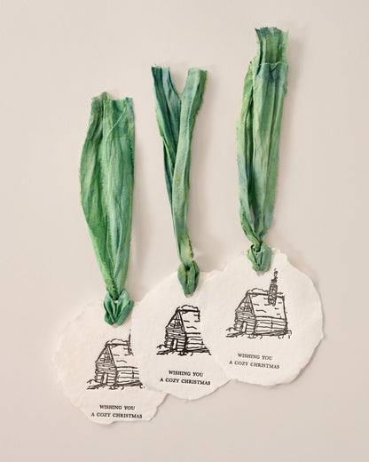 Cozy Cabin Christmas Ornament Gift Tag Set of 3