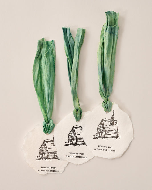 Cozy Cabin Christmas Ornament Gift Tag Set of 3