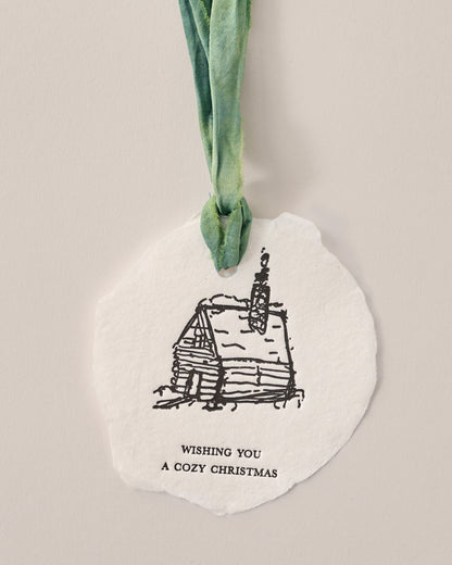 Cozy Cabin Christmas Ornament Gift Tag Set of 3